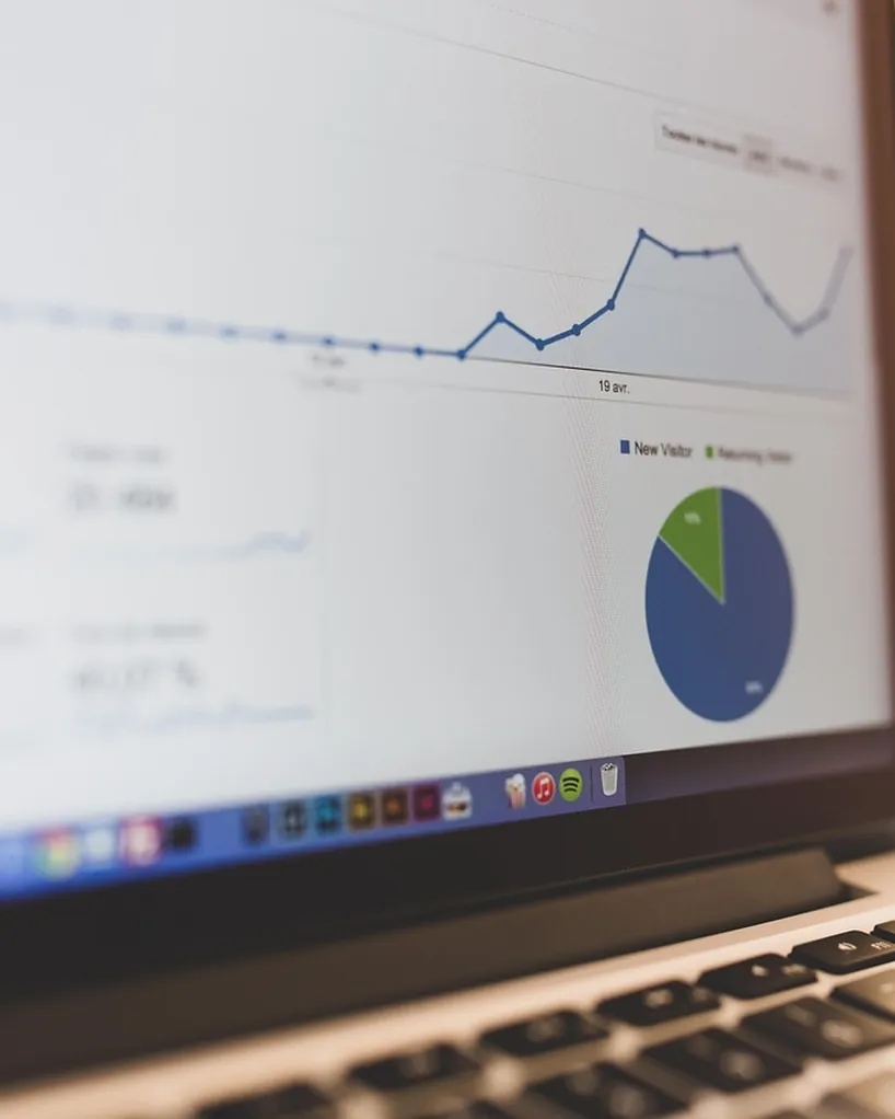 Pantalla con gráficas de evaluación de negocios